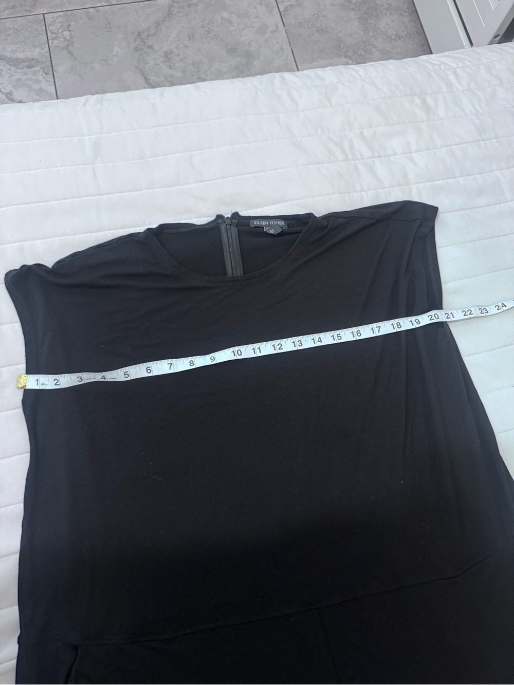 Eileen Fisher Black Sleeveless Wide-Leg Knit Jumpsuit - Picture 6 of 8